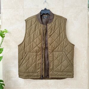 Line of Trade Quilted Olive Utility Vest XL Zip Front Puffer